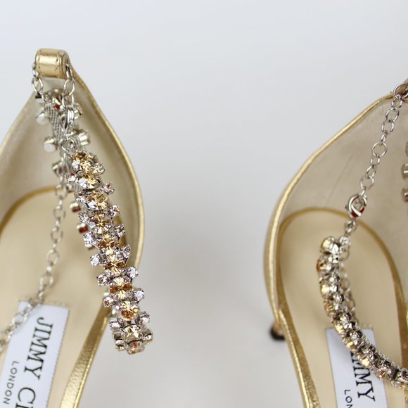 New JIMMY CHOO Shiloh60 Embellished Leather Sandal - Picture 13 of 16